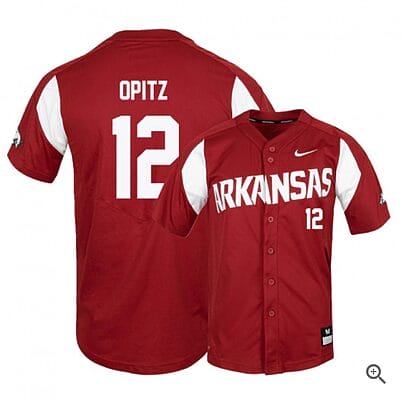 Casey Opitz Jersey #12 Arkansas Razorbacks Baseball NCAA College Alumni Elite Red