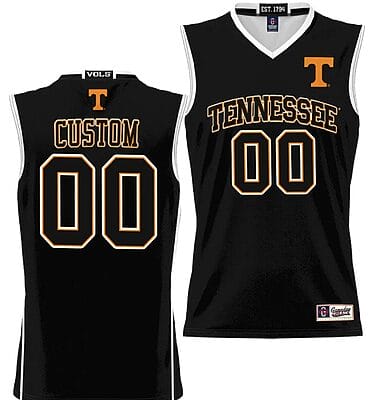 Custom Tennessee Vols Jersey Name and Number NIL College Basketball Lightweight Black