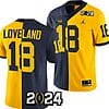 Colston Loveland Jersey #18 Michigan Wolverines 2024 Football National Championship Playoff Mazie
