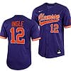 Cooper Ingle Jersey #12 Clemson Tigers College Baseball Purple Full-Button