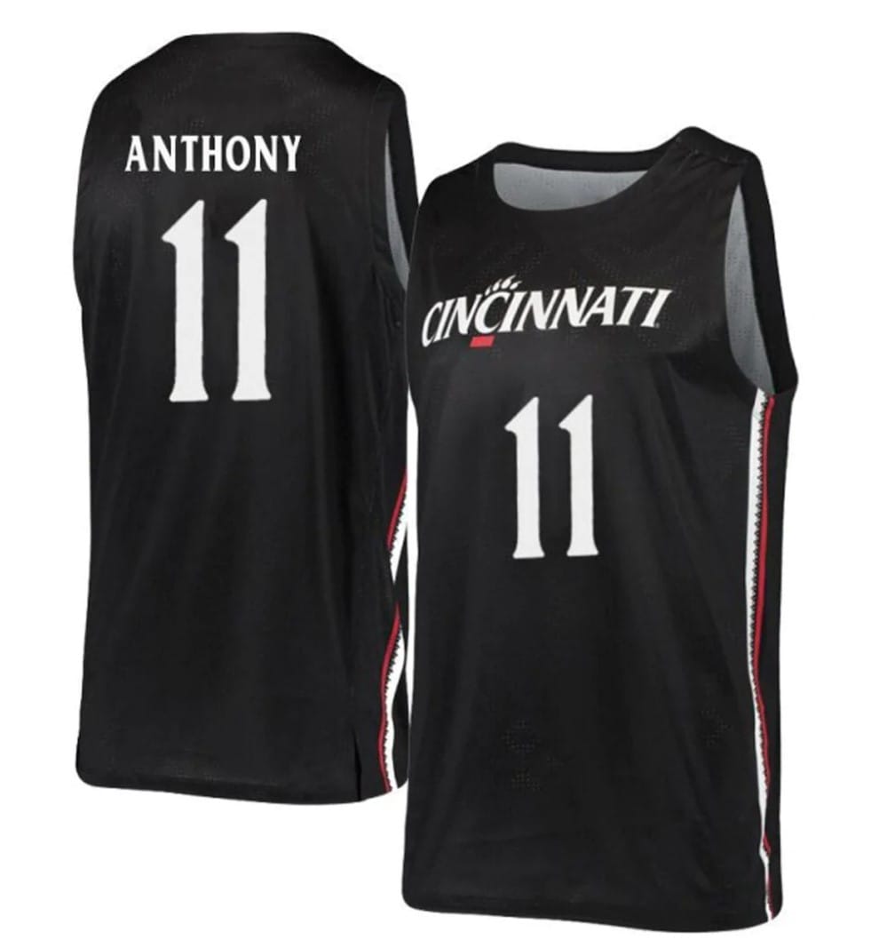 CJ Anthony Jersey #11 Cincinnati Bearcats College Basketball Black