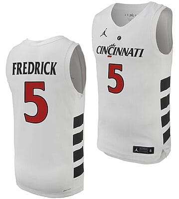 CJ Fredrick Jersey #5 Cincinnati Bearcats College Basketball Replica 2023-24 White
