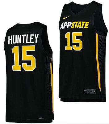 CJ Huntley Jersey Appalachian State Mountaineers College Basketball Black #15