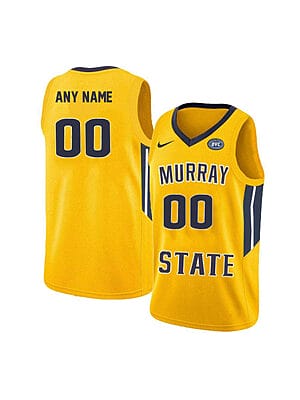 Custom Murray State Racers Jersey College Basketball Name and Number Elite Yellow