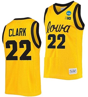 Caitlin Clark Jersey #22 Iowa Hawkeyes College Basketball 2023 NCAA March Madness Gold
