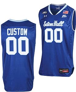 Custom Seton Hall Pirates Jersey Name and Number College Basketball Throwback Blue