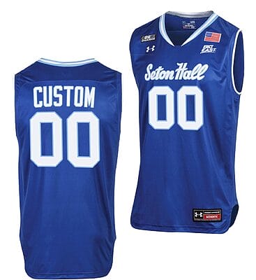Custom Seton Hall Pirates Jersey Name and Number College Basketball Throwback Blue