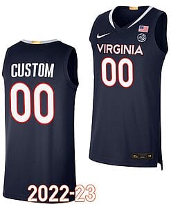 Custom Virginia Cavaliers Jersey Name and Number College Basketball Replica Navy