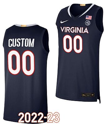 Custom Virginia Cavaliers Jersey Name and Number College Basketball Replica Navy