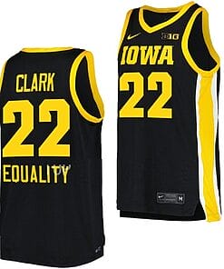 Caitlin Clark Jersey #22 Iowa Hawkeyes College Basketball Black Equality