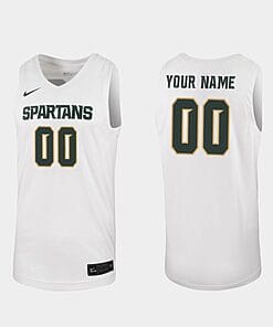 Custom Michigan State Spartans Jersey Name and Number College Basketball White