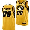 Custom Missouri Tigers Jersey Name and Number College Basketball Gold