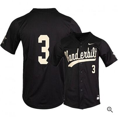 Cooper Davis Jersey #3 Vanderbilt Commodores Baseball NCAA College Black Alumni