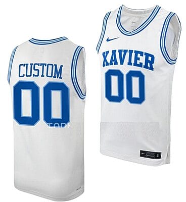 Custom Xavier Musketeers Jersey College Basketball White Throwback
