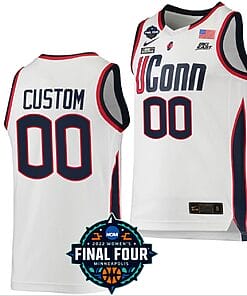 Custom UConn Huskies Jersey College Basketball March Madness Final Four White