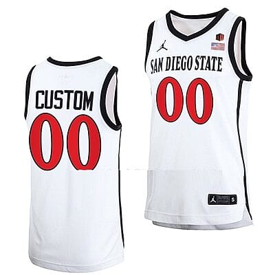 Custom San Diego State Aztecs Basketball Jersey 2023 NCAA White