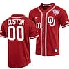 Custom Oklahoma Sooners Baseball Jersey Name and Number NCAA College Crimson 125th Season Full-Button