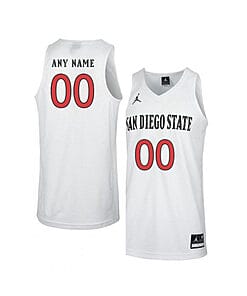 Custom San Diego State Aztecs Jersey College Basketball Name and Number Elite White