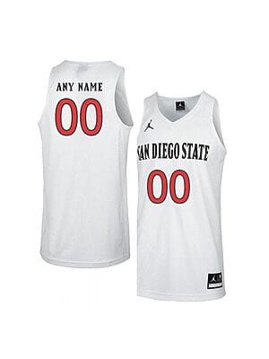 Custom San Diego State Aztecs Jersey College Basketball Name and Number Elite White