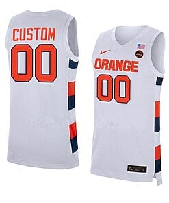 Custom Syracuse Orange Basketball Jersey College Name and Number Replica White