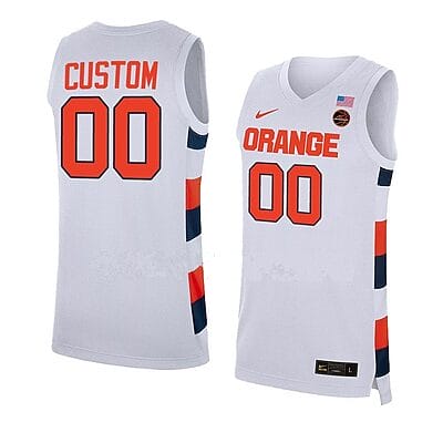 Custom Syracuse Orange Basketball Jersey College Name and Number Replica White