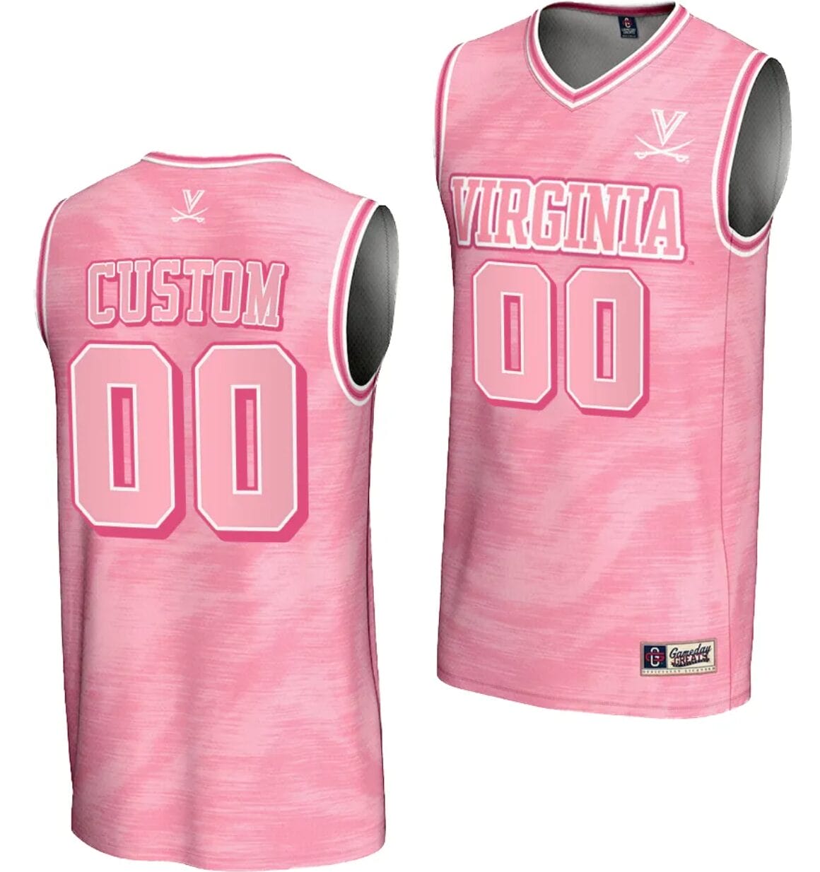 Custom Virginia Cavaliers Jersey Name and Number College Basketball Lightweight Pink