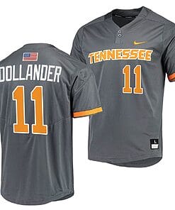 Chase Dollander Jersey #11 Tennessee Volunteers Baseball NCAA College 2023 MLB Draft Top prospects Gray