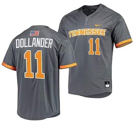 Chase Dollander Jersey #11 Tennessee Volunteers Baseball NCAA College 2023 MLB Draft Top prospects Gray
