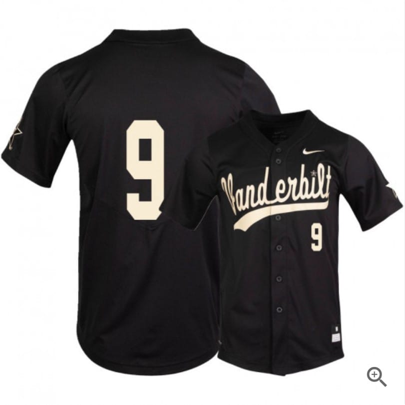 Carter Young Jersey #9 Vanderbilt Commodores Baseball NCAA College Black Alumni