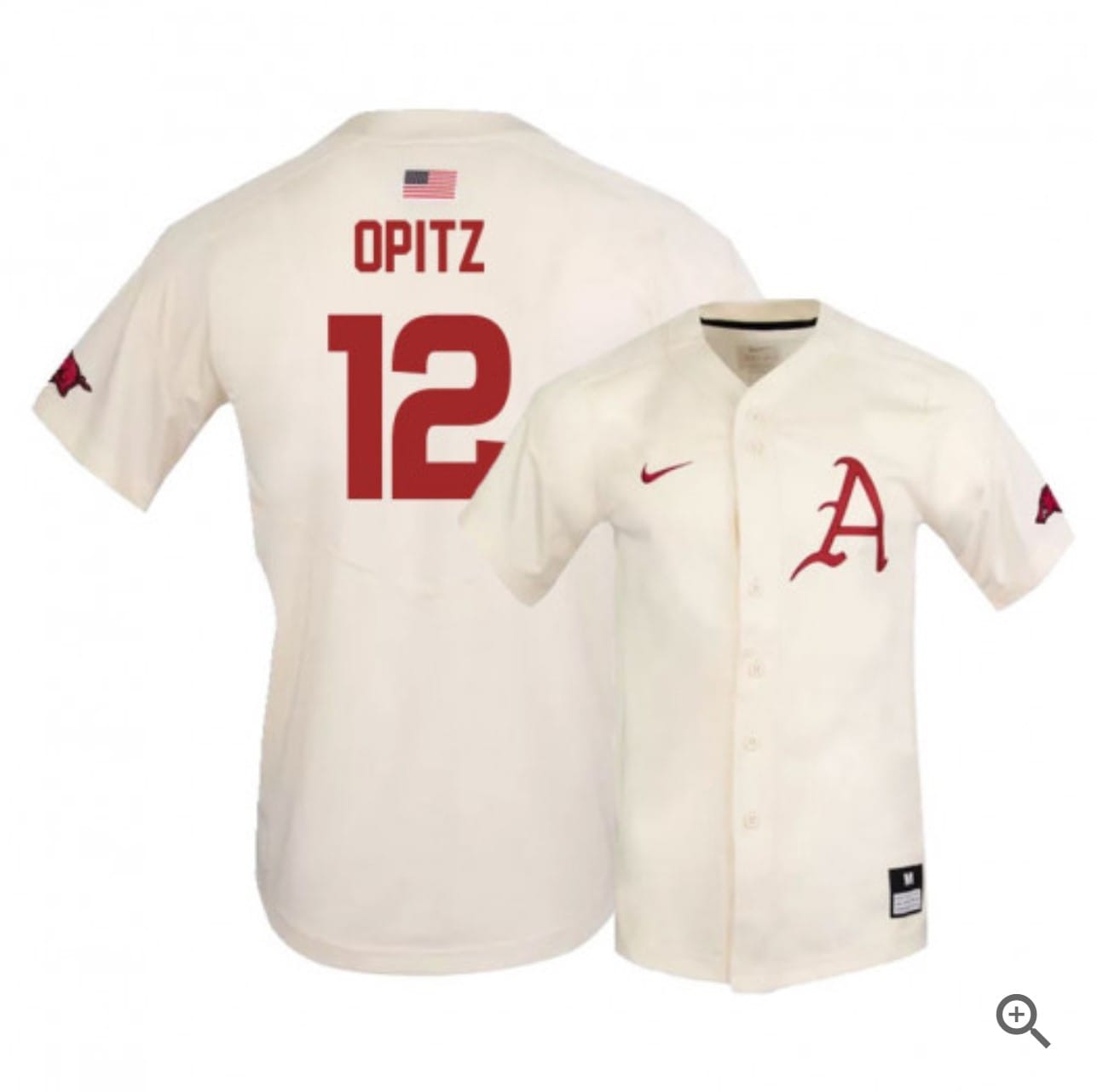 Casey Opitz Jersey #12 Arkansas Razorbacks Baseball NCAA College Alumni Elite White