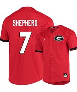 Cam Shepherd Jersey #7 Georgia Bulldogs Baseball NCAA College Red Elite Alumni