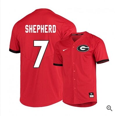 Cam Shepherd Jersey #7 Georgia Bulldogs Baseball NCAA College Red Elite Alumni