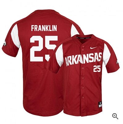 Christian Franklin Jersey #25 Arkansas Razorbacks Baseball NCAA College Alumni Elite Red