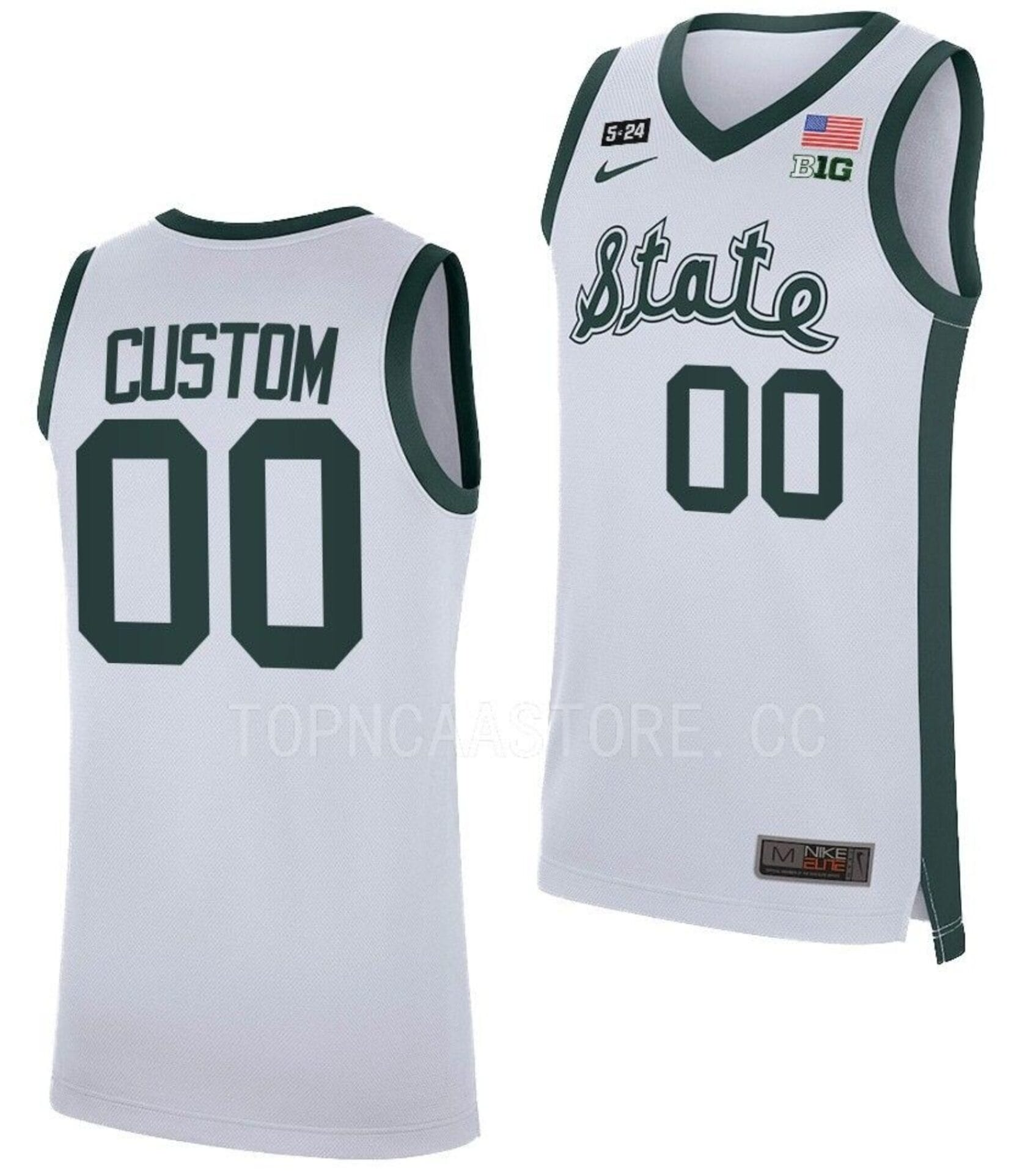 Custom Michigan State Spartans Jersey Name and Number College Basketball Limited Retro White