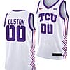 Custom TCU Horned Frogs Jersey College Basketball White