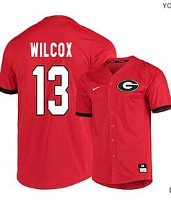 Cole Wilcox Jersey #13 Georgia Bulldogs Baseball NCAA College Red Elite Alumni