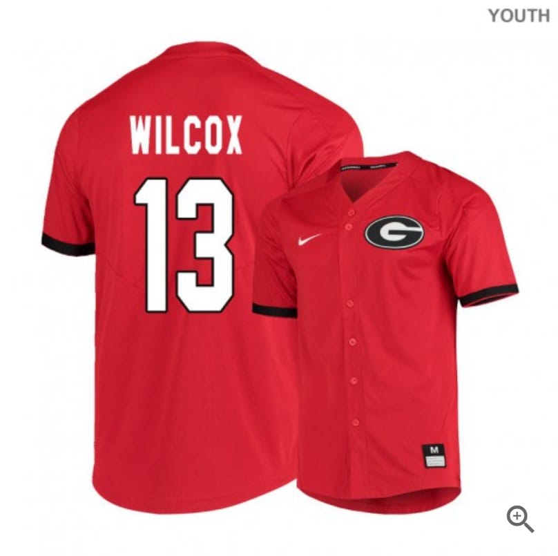 Cole Wilcox Jersey #13 Georgia Bulldogs Baseball NCAA College Red Elite Alumni