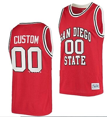 Custom San Diego State Aztecs Jersey Name and Number College Basketball Red Retro
