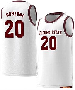 Cade Ronzone Jersey Arizona State Sun Devils College Basketball White #20