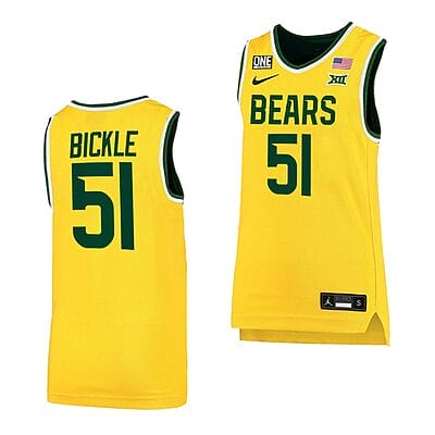 Caitlin Bickle Jersey #51 Baylor Bears College Basketball NCAA eligibility Jersey 2023 WNBA Draft Yellow