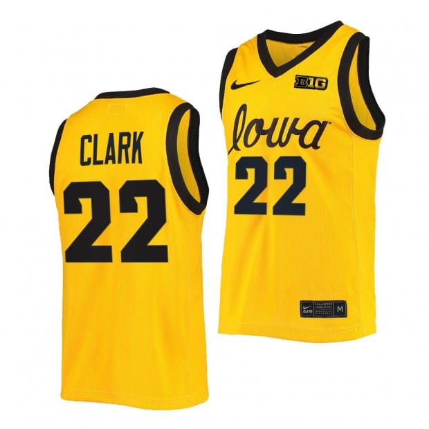 Caitlin Clark Jersey #22 Iowa Hawkeyes B1G Tournament Championship Gold 2022