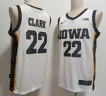 Caitlin Clark Jersey #22 Iowa Hawkeyes Ncaa College Basketball White Black