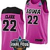 Caitlin Clark Jersey #22 Iowa Hawkeyes College Basketball 2023 NCAA Final Four Pink