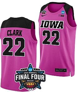 Caitlin Clark Jersey #22 Iowa Hawkeyes College Basketball 2023 NCAA Final Four Pink