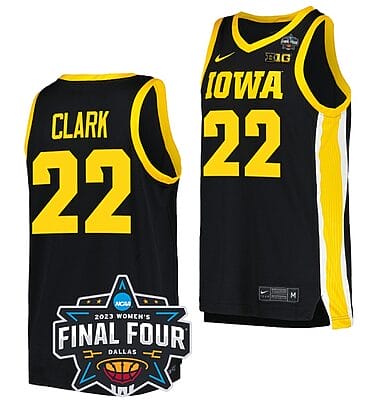 Caitlin Clark Jersey #22 Iowa Hawkeyes College Basketball 2023 National Championship Bound Black
