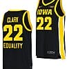 Caitlin Clark Jersey #22 Iowa Hawkeyes College Basketball Black Equality