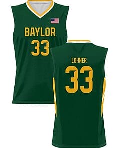Caleb Lohner Anthracite Jersey #33 Baylor Bears College Basketball Green