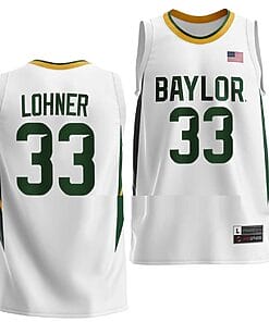 Caleb Lohner Anthracite Jersey #33 Baylor Bears College Basketball Home White