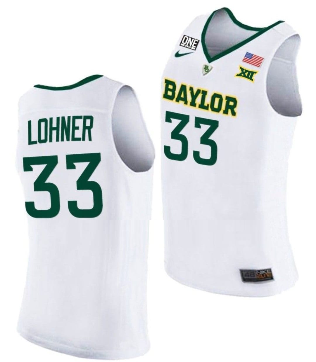 Caleb Lohner Anthracite Jersey #33 Baylor Bears College Basketball White