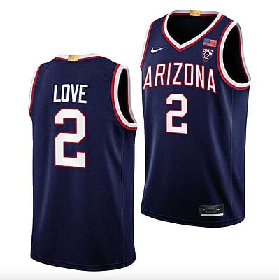 Caleb Love Jersey #2 Arizona Wildcats College Basketball Navy